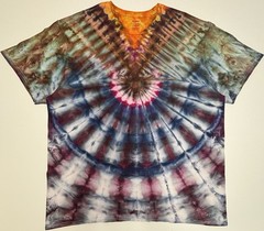 Handmade Ice Tie Dye Adult T-Shirt Size 2XL Multicolor Patriotic Gildan Tee NEW