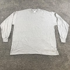 Vintage Russell Athletic Shirt Mens 2XL Heather Gray Long Sleeve Logo Crew Neck
