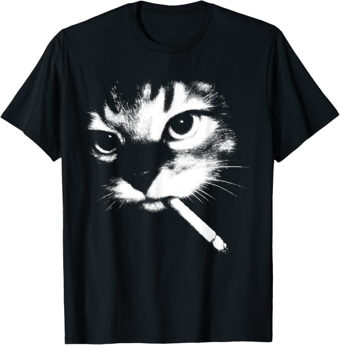 Smoking Cat Meme Funny Cigarette Kitty Gen Z T-Shirt unisex Tee