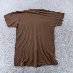 Vintage Brown V-Neck Shirt Mens XS 100% Combed Cotton Tee T-Shirt Blank
