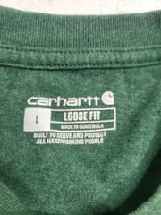 Carhartt Henley Shirt Men L Green Long Sleeve Workwear Loose Fit Pocket Tee