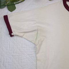 VTG Champion Bradley Uni White Ringer Tee Size XL Made in USA Single Stitch