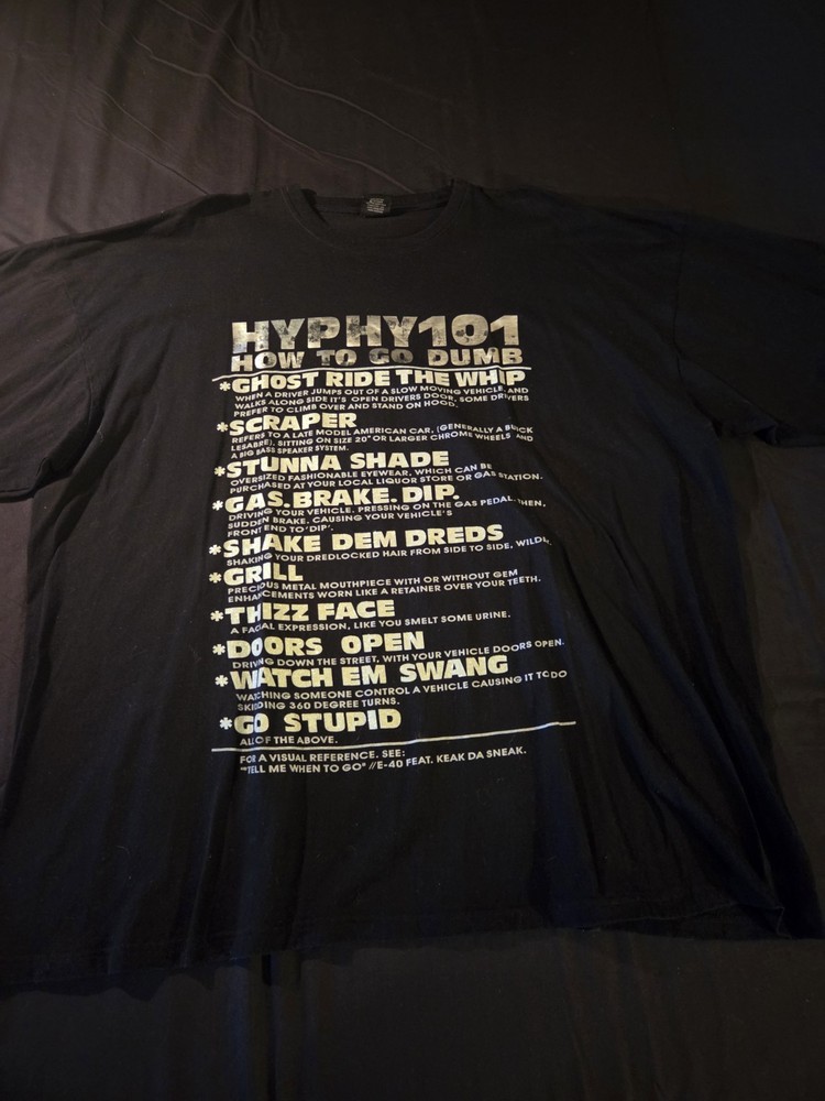 Y2k HYPHY 101 How To Go Dumb T Shirt 4xl Tall Tee