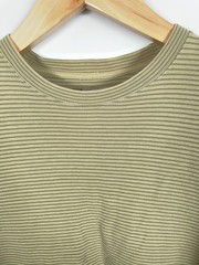 Y2K Oversized T-Shirt Men’s XL Green Textured Stripe Pattern Skater Breakwater