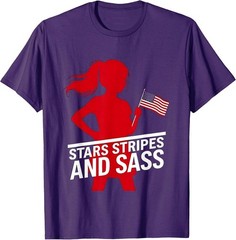 Stars Stripes and Sass 4th of July Girls Tween Unisex T-Shirt