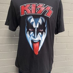 Vintage KISS T-Shirt Mens Size XL Heavy Metal Rock Music Tee The Roxx Single S
