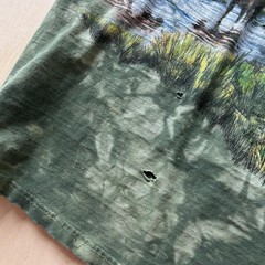 Y2K Distressed Moose Nature Wildlife Shirt Mens Medium Green Outdoor Tee T-Shirt