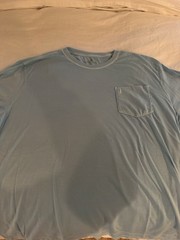 Johnnie-O Men’s Blue Solid Crew Neck Pocket Short Sleeve T-Shirt, XL.