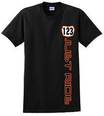 JUST RIDE CUSTOM NUMBER PLATE T SHIRT MX MOTOCROSS YZ CRF KX KTM RACE BIKE