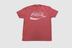 Coca Cola Mens Enjoy Coke Distressed Print Red Heather Shirt New XL