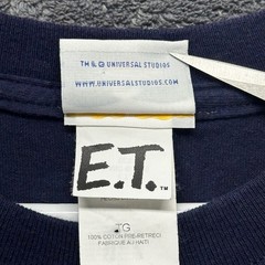 Vintage Universal Studios Hollywood ET Movie Graphic Tee Navy Blue Mens XL