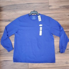 Jerzees Mens SZ XL Purple Long Sleeve 50/50 TShirt Relaxed Regular Fit NWT