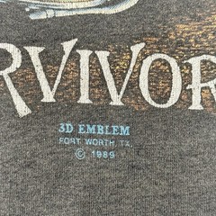 VTG 1989 3D Emblem Harley Davidson T Shirt XL Single Stitch 80s Survivors Wolf