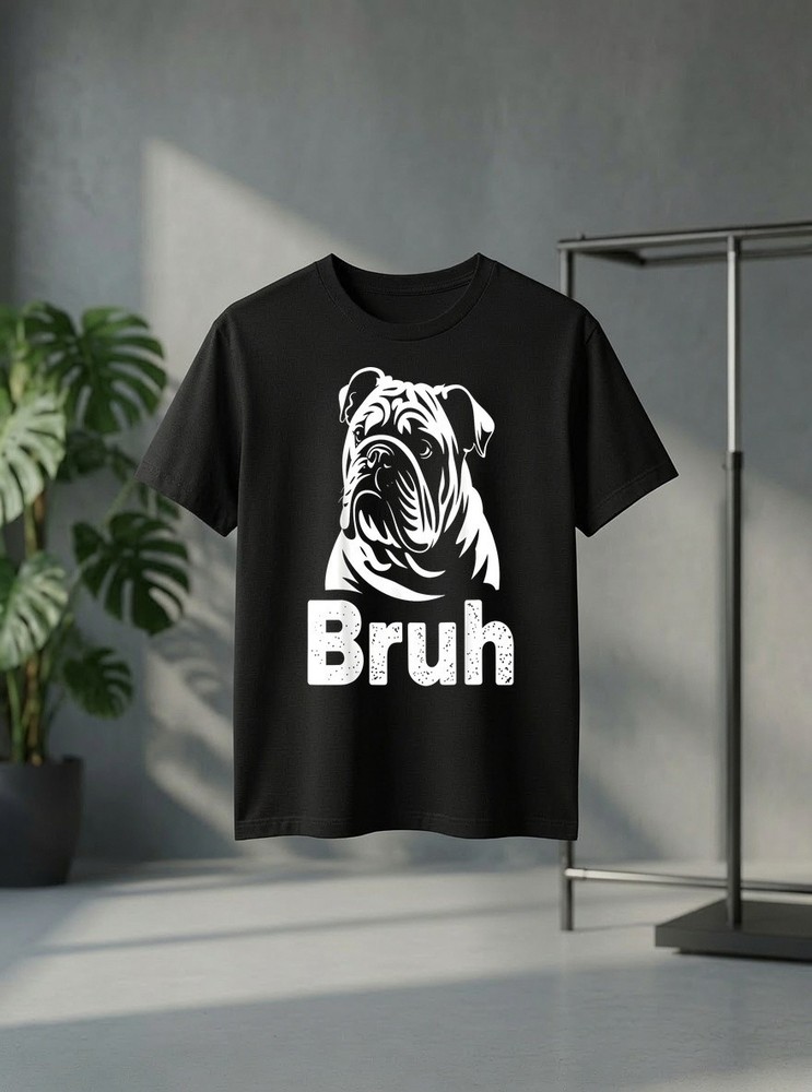 Bruh Funny English Bulldog Meme Dog Lover Art Gift Shirt