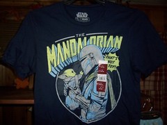 STAR WARS MENS T SHIRT SIZE SMALL 34-36 BLUE THE MANDALORIAN SHORT SLEEVE NEW