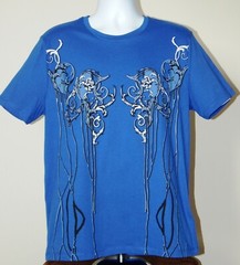 VERSACE COLLECTION Blue Navy Fantasia Baroque Graphic T Shirt Various NWT