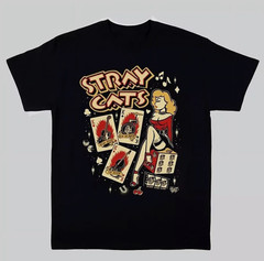 “Stray Cats Band” Vintage Rockabilly Unisex Black Graphic T-Shirt (Sizes S-5XL)