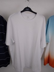 M&S Men’s 3Pcs Relaxed Fit Cotton T-shirts Size L Navy White Blue NEW