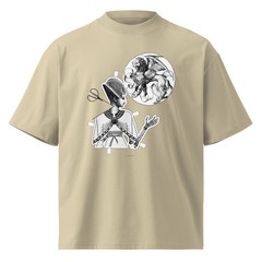 Unisex organic oversized high neck t-shirt, Contemporary Art Tees