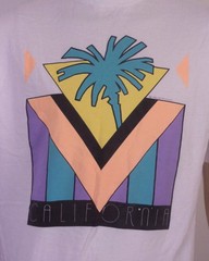 vintage 80s Air Waves 1988 California T-Shirt Pastels Art Deco Design sz XL