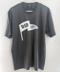 Perfect Tri District Planet Fitness DID IT! Logo Men’s Gray T-shirt Size-Large