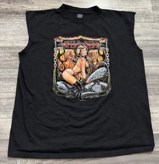 Wild Ride Sexy Girl Motorcycle Sleeveless Shirt Mens 2XL Noyes Performance 2005