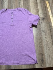 APT. 9 Shirt, Men’s Size Medium Purple Short Sleeve 3/4 Button Premier Flex
