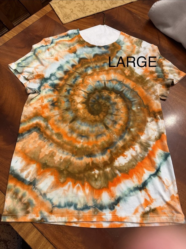 Handmade Tie Dye Custom Shirt Earth Tones Spiral Super Soft And Lightweight