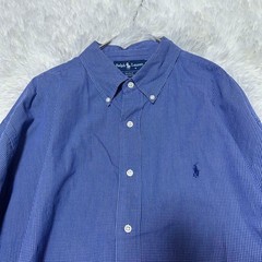 Ralph Lauren BLAKE XXL Blue Check Button-Down Shirt For 14Y+ Japan