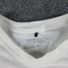 Nike Golf Shirt Mens L White Short Sleeve Dri-FIT Logo Graphic Tee Performance