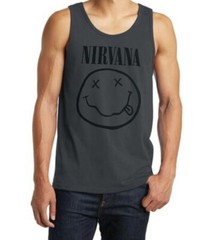 Nirvana Smile Rock Band Black Tank Top Men’s Sizes