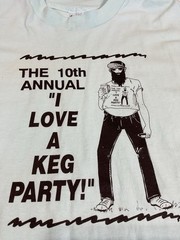 Vintage Keg Party T Shirt Sz L/XL Single Stitch USA Hipster Funny Beer 80s