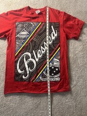 Shaka Wear Streetwear Essentials Red Blessed T-Shirt Large 100% Cotton