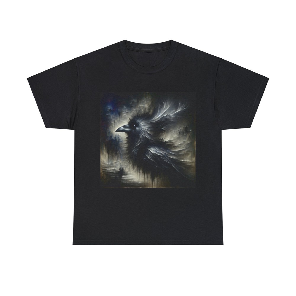 Unisex Adult T Shirt Mystic Crow Art Deco Oil Painting Graphic Raven Throne Tee