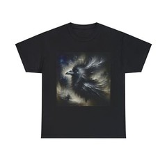 Unisex Adult T Shirt Mystic Crow Art Deco Oil Painting Graphic Raven Throne Tee