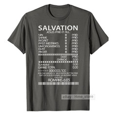 Salvation Jesus Paid It All T-shirt Fun Receipt Romans Bible Scripture Christian