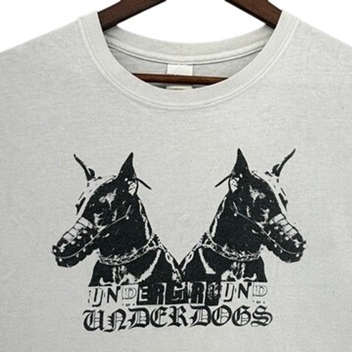 Underground Underdogs Doberman Graphic T-Shirt SZ L Grey Streetwear Trap Emopop