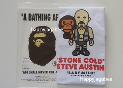 A BATHNIG APE Men’s BAPE WWE STONE COLD STEVE AUSTIN BABY MILO RELAXED FIT TEE