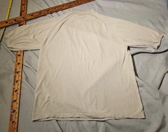 Johnston Murphy Shirt Mens XL Beige Silk Ribbed Raglan Sleeve Casual Luxury Tee