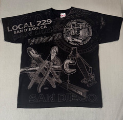 San Diego 229 California Steel Vtg Y2K AOP Construction Work Tool T Shirt XL