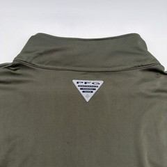 Colombia Sportswear PFG Polo Long Sleeve T-shirt Men XL Green Logo 1/4Zip.47285