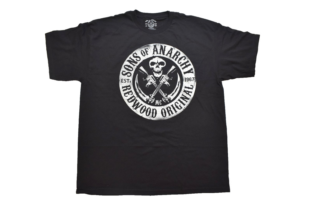 Sons Of Anarchy Mens Redwood Original Road Gear Reaper Black Shirt New XL