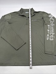 Colombia Sportswear PFG Polo Long Sleeve T-shirt Men XL Green Logo 1/4Zip.47285