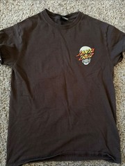 Santa Cruz Skateboards Brown Tee with Yellow and Red Logo