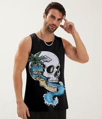 Mens Cotton Tank Tops Funny Graphic Beach Summer Sleeveless Muscle Tank Top