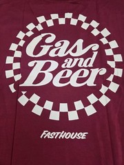 NWT Fasthouse “Gas & Beer” Mens Maroon T Shirt Size 2XL Cotton #8179