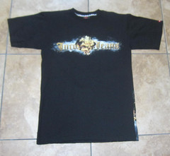 JNCO Jeans Black T-Shirt Size Large Skull Double Sided Graphic USA Made