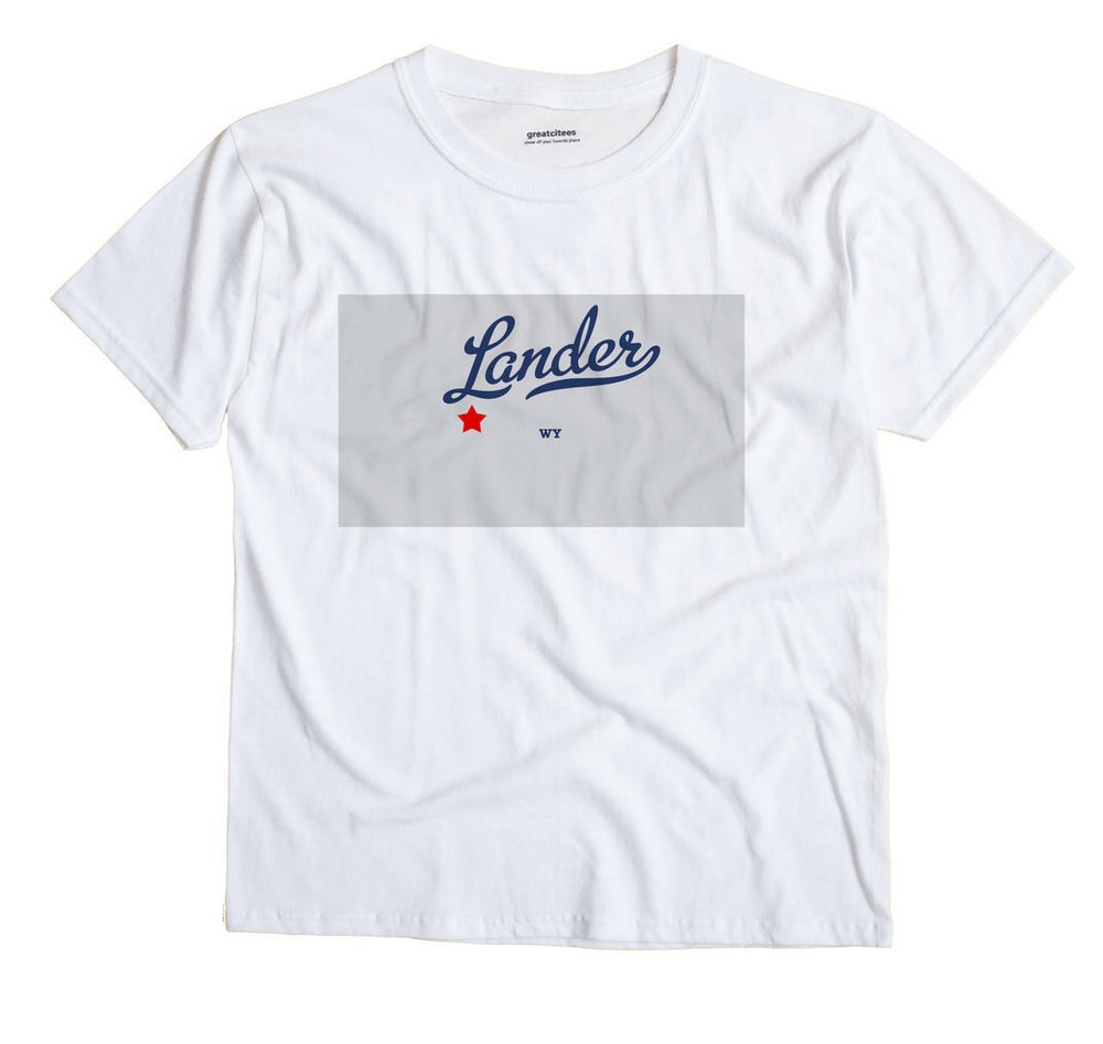 Lander Wyoming WY Wyo T-Shirt MAP