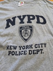 NYPD NEW YORK CITY POLICE DEPT Graphic T-Shirt Gray Adult Large Y2K