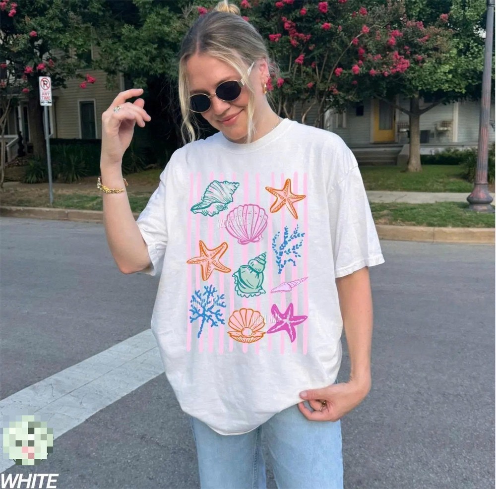 Seashell Shirt, Beach Shirt, Summer Graphic Tee, Ocean Lover, Se